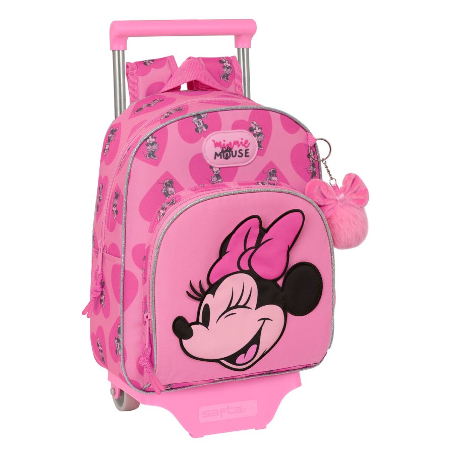 Skolerygsk med Hjul Minnie Mouse Loving Pink 28 x 34 x 10 cm #1