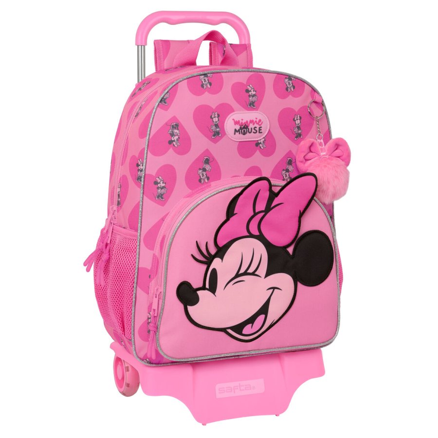 Skolerygsk med Hjul Minnie Mouse Loving Pink 33 x 42 x 14 cm #1