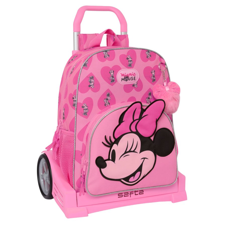 Skolerygsk med Hjul Minnie Mouse Loving Pink 33 x 42 x 14 cm #1