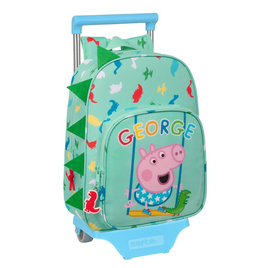 Skolerygsk med Hjul Peppa Pig George Mint 26 x 34 x 11 cm #1