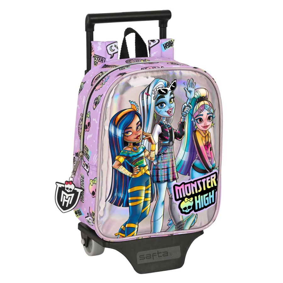 Skolerygsk med Hjul Monster High Best boos Syren 22 x 27 x 10 cm #1