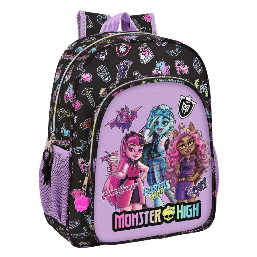 Skoletaske Monster High Creep Sort 32 X 38 X 12 cm #1