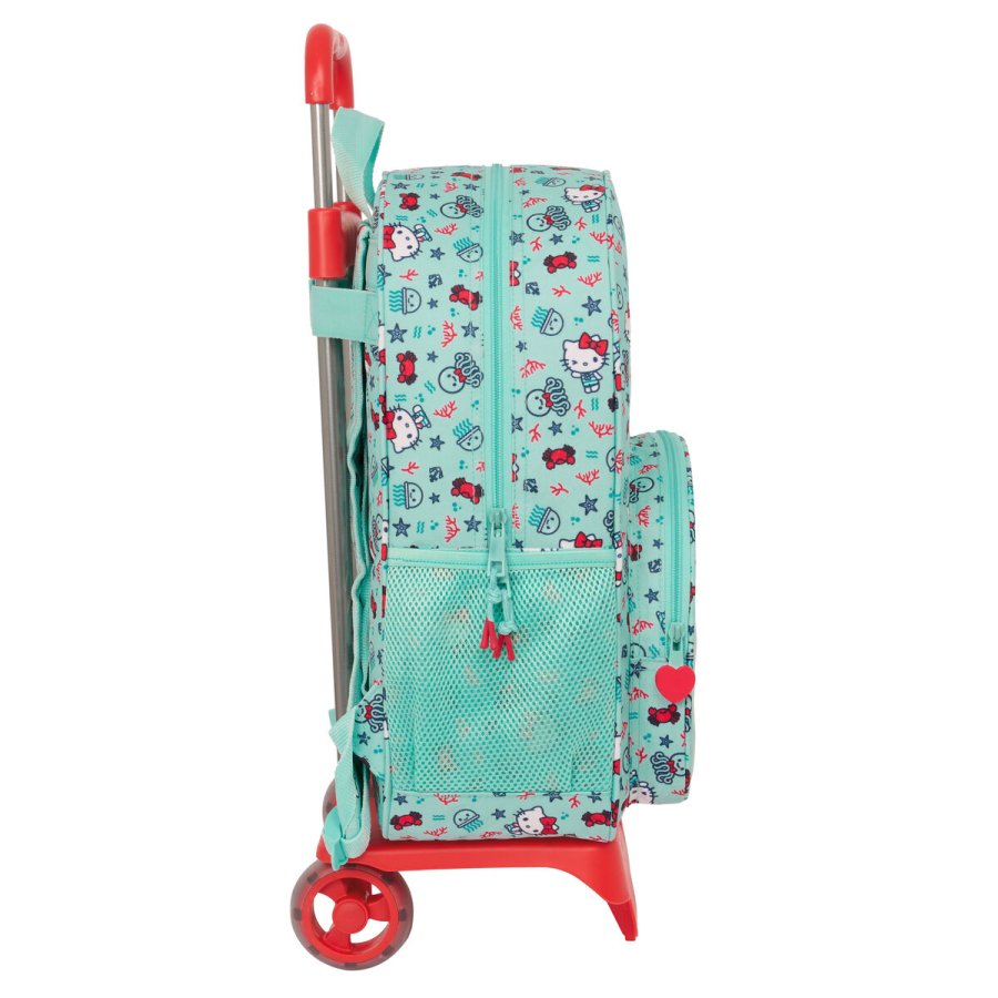 Skolerygsk med Hjul Hello Kitty Sea lovers Turkisbl 33 x 42 x 14 cm #3