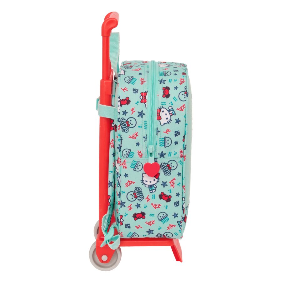 Skolerygsk med Hjul Hello Kitty Sea lovers Turkisbl 22 x 27 x 10 cm #3