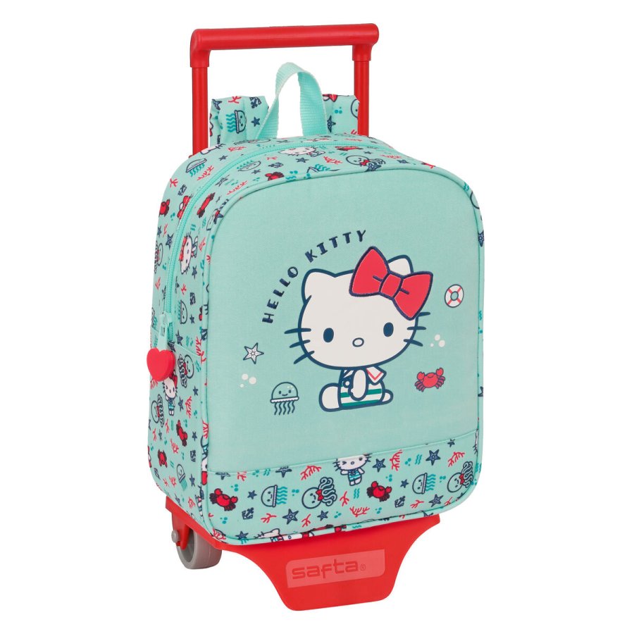 Skolerygsk med Hjul Hello Kitty Sea lovers Turkisbl 22 x 27 x 10 cm #1