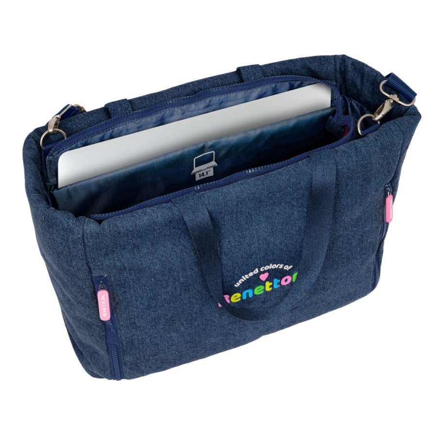 H�ndtasker Benetton Denim Bl� 40 x 31 x 17 cm #2