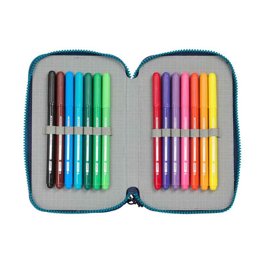 Dobbelt penalhus Munich Nautic Marinebl 12.5 x 19.5 x 4 cm 28 Dele #2