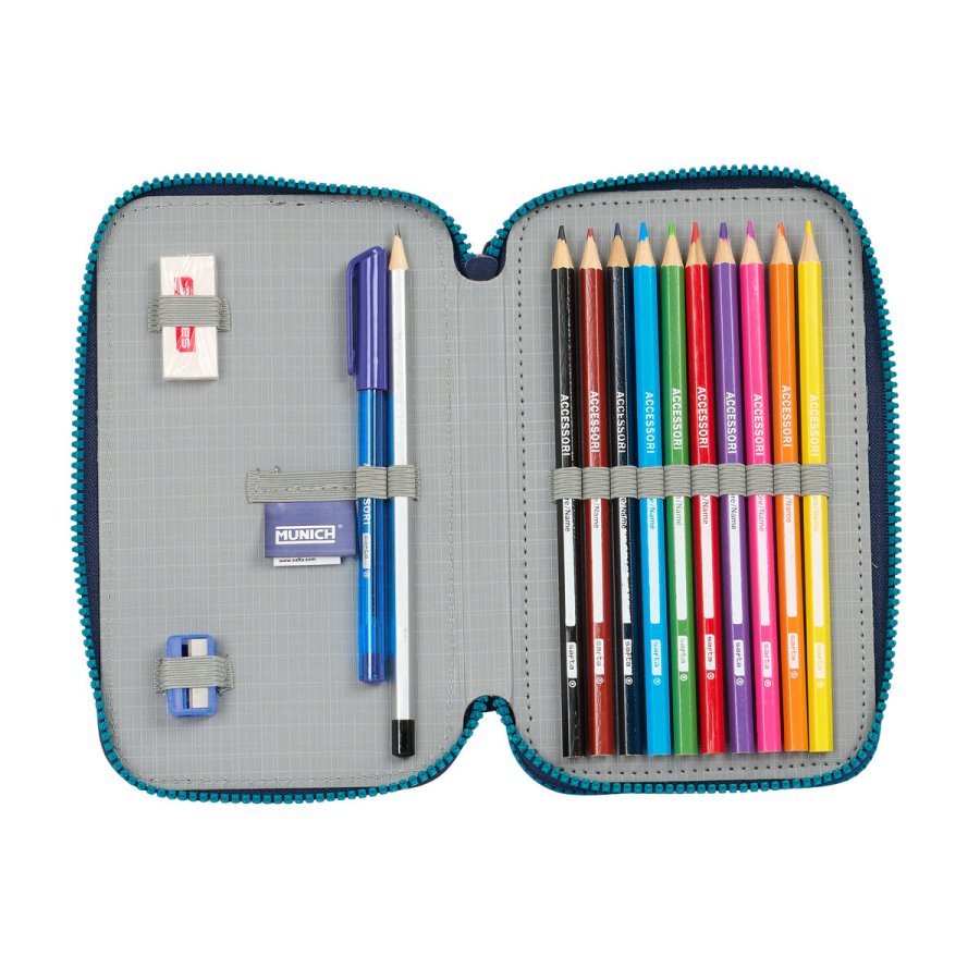 Dobbelt penalhus Munich Nautic Marinebl 12.5 x 19.5 x 4 cm 28 Dele #5