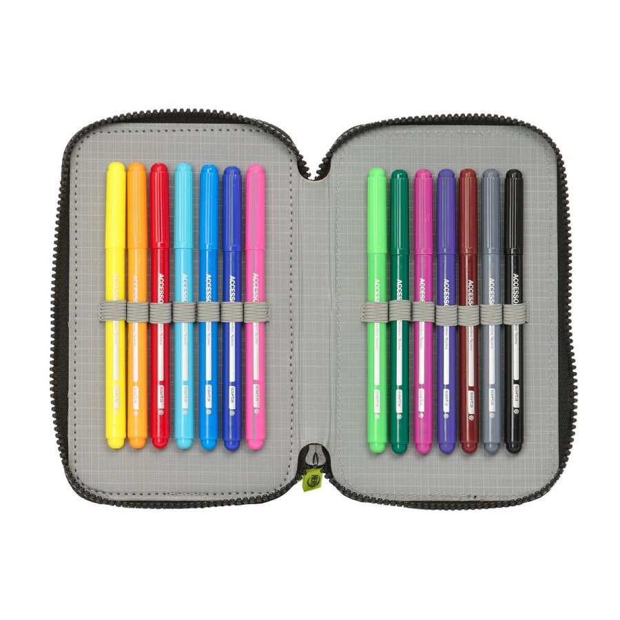 Dobbelt penalhus Nerf Get ready Sort 12.5 x 19.5 x 4 cm (28 Dele) #5