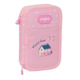 Dobbelt penalhus Glow Lab Sweet home Pink 12.5 x 19.5 x 4 cm (28 Dele) #1