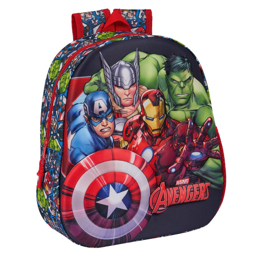 Skoletaske The Avengers Sort R�d 27 x 33 x 10 cm #1