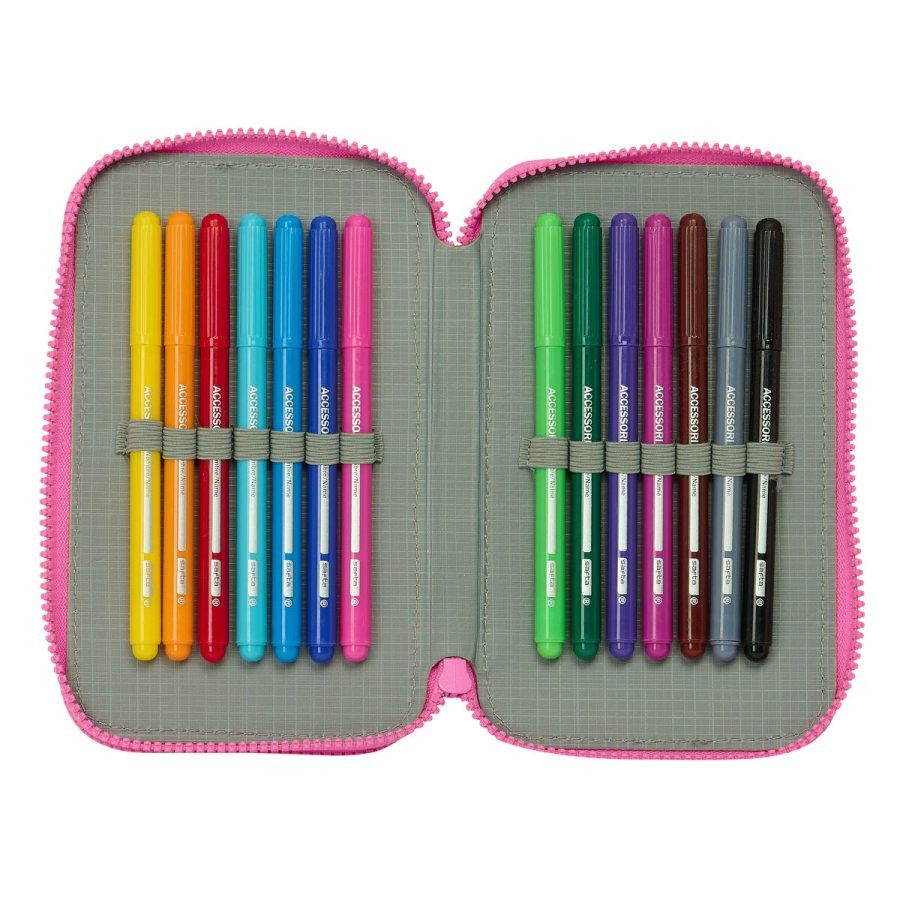 Dobbelt penalhus Barbie Love Pink 12.5 x 19.5 x 4 cm 28 Dele #3