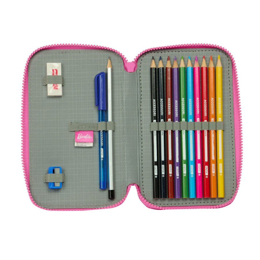 Dobbelt penalhus Barbie Love Pink 12.5 x 19.5 x 4 cm 28 Dele #4