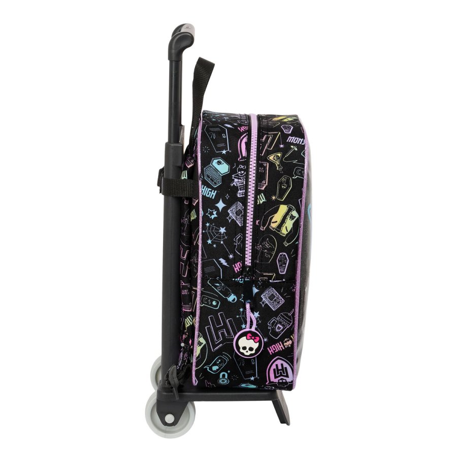 Skolerygsk med Hjul Monster High Sort 22 x 27 x 10 cm #2