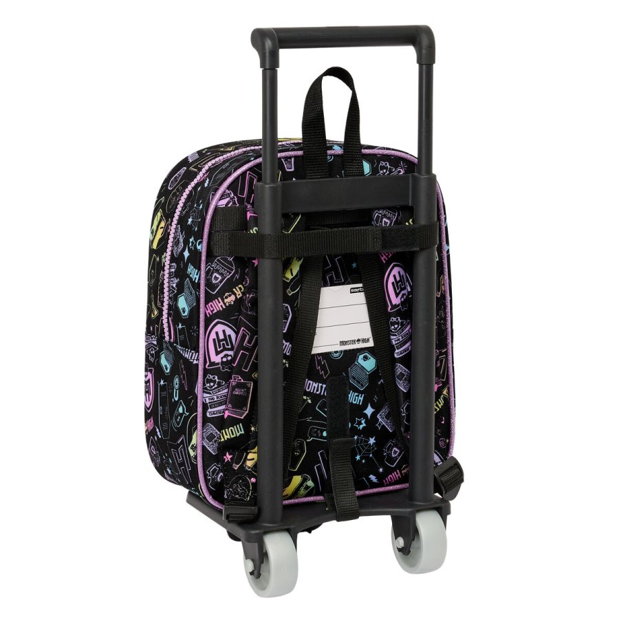 Skolerygsk med Hjul Monster High Sort 22 x 27 x 10 cm #3