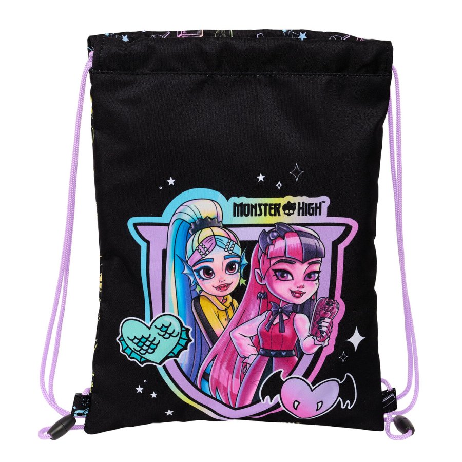 Rygsk med Snore Monster High Sort 26 x 34 x 1 cm #1