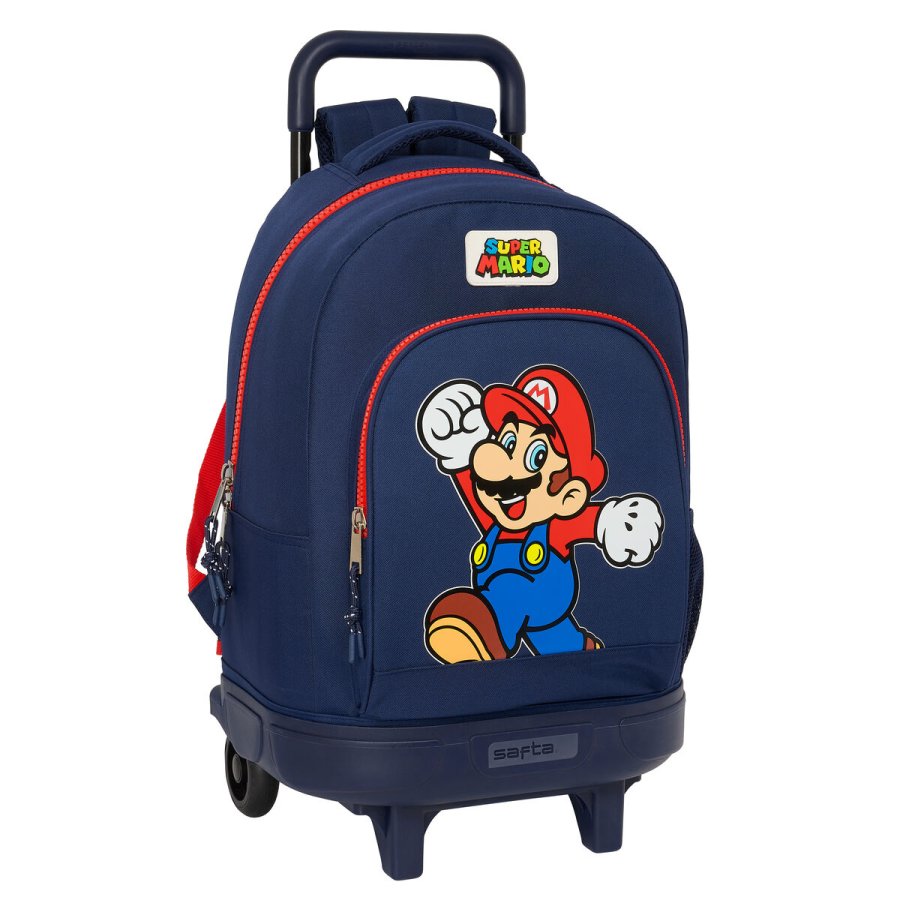 Skolerygsk med Hjul Super Mario World Marinebl 33 x 45 x 22 cm #1