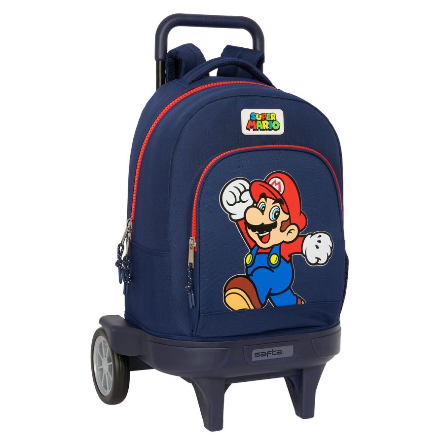 Skolerygsk med Hjul Super Mario World Marinebl 33 x 45 x 22 cm #1