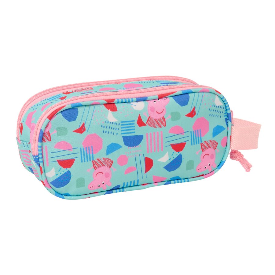 Dobbelt carry-all Peppa Pig Grn Pink 21 x 8 x 6 cm 3D #2