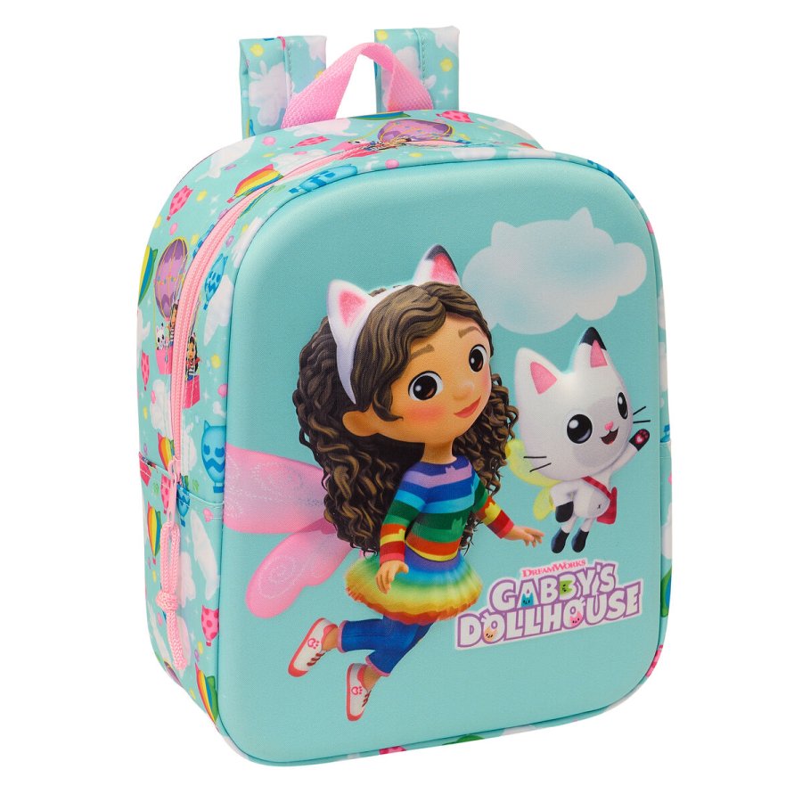 Skoletaske Gabby's Dollhouse Pink Himmelbl� 22 x 27 x 10 cm 3D #1