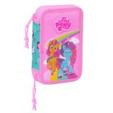 Dobbelt penalhus My Little Pony Magic Pink Turkisbl 12.5 x 19.5 x 4 cm 28 Dele #1