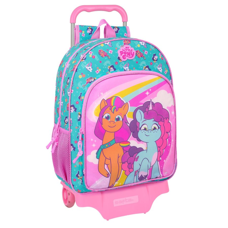 Skolerygsk med Hjul My Little Pony Magic Pink Turkisbl 33 x 42 x 14 cm #1