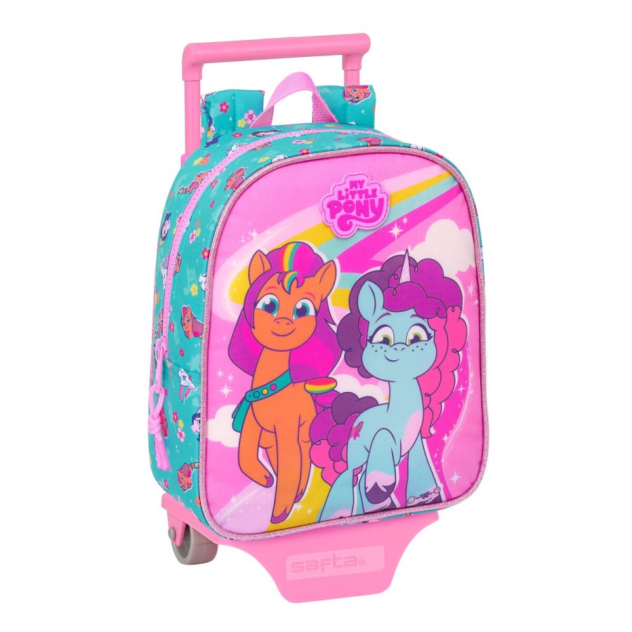 Skolerygsk med Hjul My Little Pony Magic Pink Turkisbl 22 x 27 x 10 cm #1
