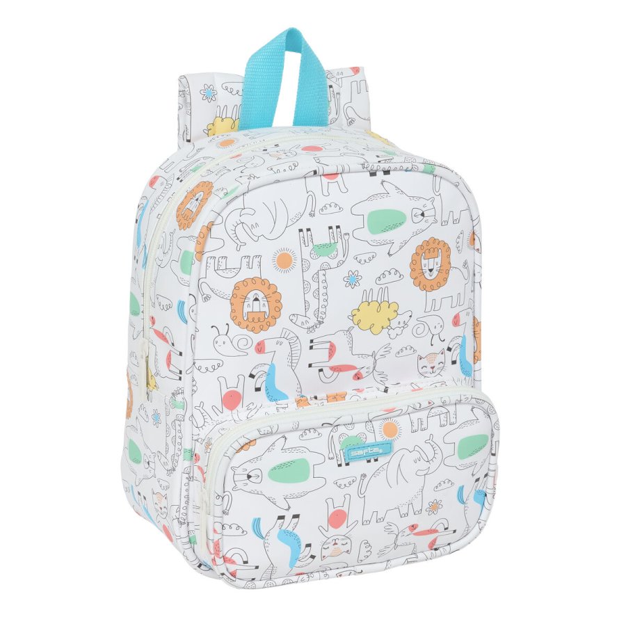 Skoletaske Safta Zoo Beige 22 x 27 x 10 cm #1