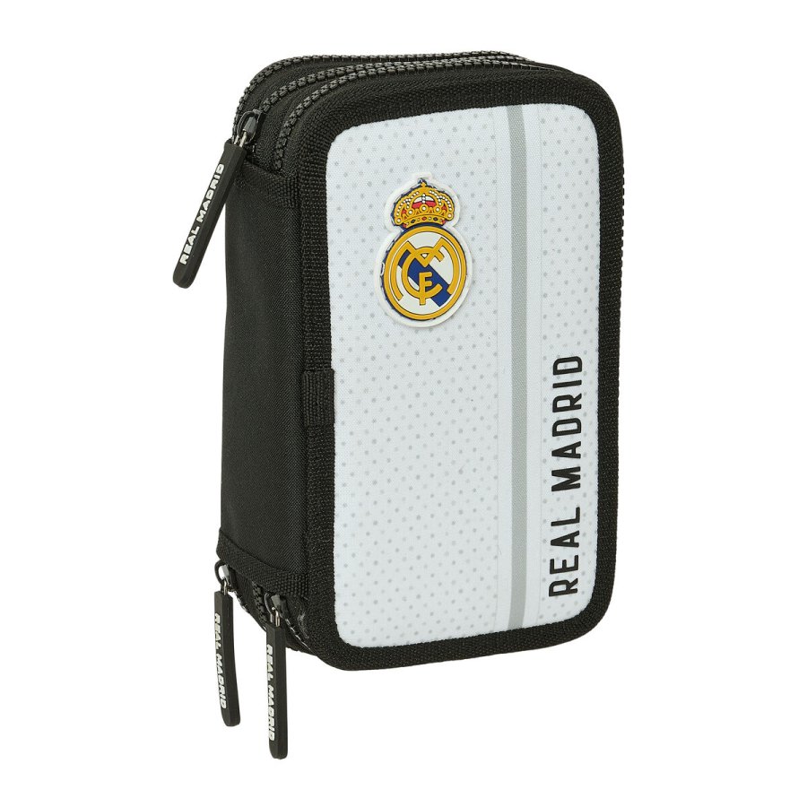 Tredobbelt Penalhus Real Madrid C.F. Hvid Gr 12,5 x 19,5 x 5,5 cm 36 Dele #1
