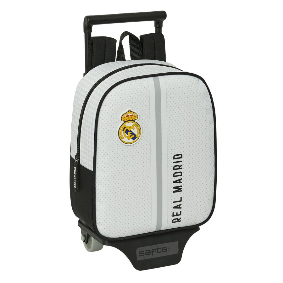 Skolerygsk med Hjul Real Madrid C.F. Hvid Gr 22 x 27 x 10 cm #1