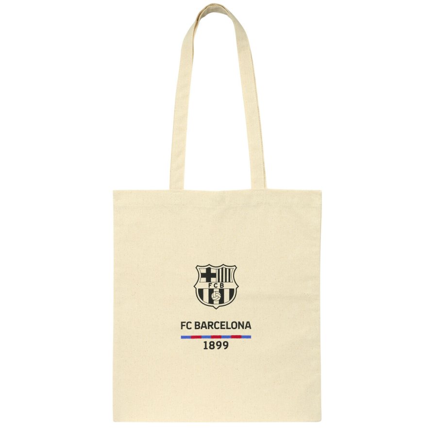 Hndtasker F.C. Barcelona Beige Bomuld #1