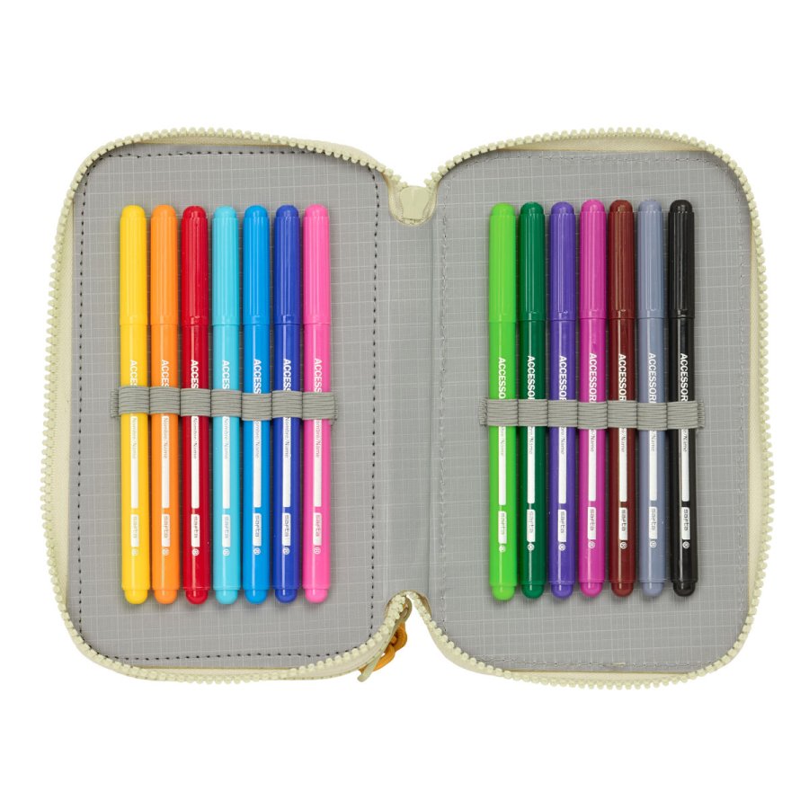 Tredobbelt Penalhus Mufasa Grn Beige 12,5 x 19,5 x 5,5 cm 37 Dele #4