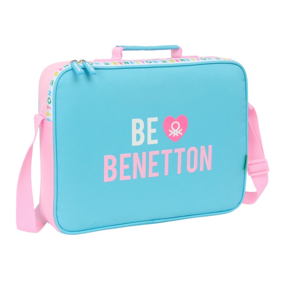 Skole skoletaske Benetton Unique Pink Turkisbl 38 x 28 x 6 cm #1