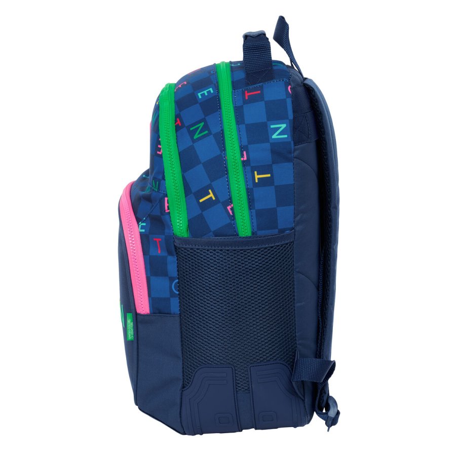 Skoletaske Benetton Damero Marinebl 32 x 42 x 15 cm #2