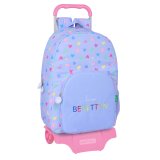 Skolerygsk med Hjul Benetton Lila Syren 30 x 46 x 14 cm #1