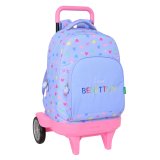 Skolerygsk med Hjul Benetton Lila Syren 33 x 45 x 22 cm #1