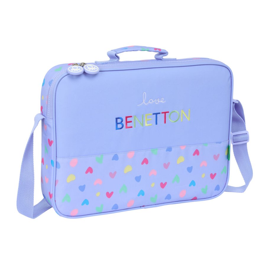 Skoletaske Benetton Lila Syren 38 x 28 x 6 cm #1