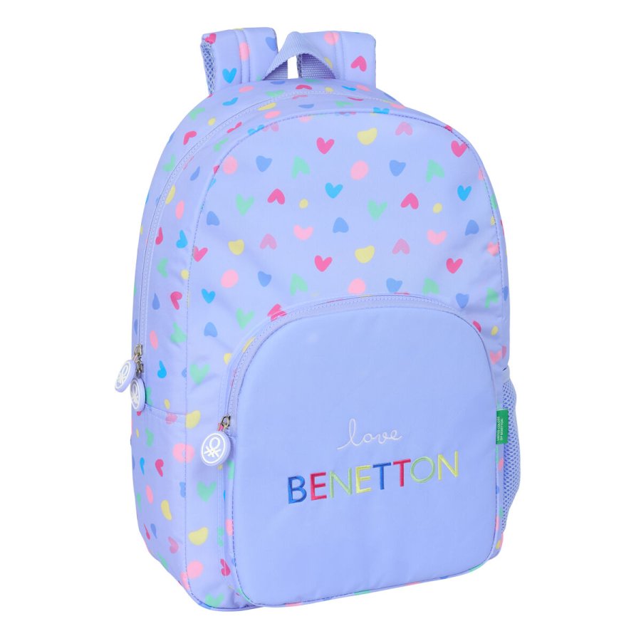 Skoletaske Benetton Lila Syren 30 x 46 x 14 cm #1