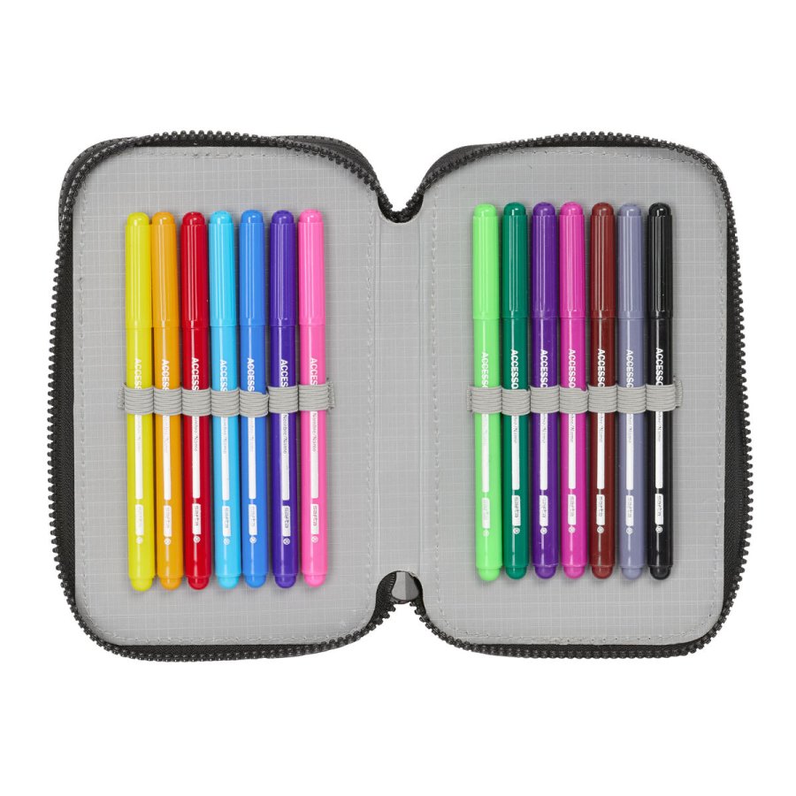 Dobbelt penalhus F.C. Barcelona Black Sort 12.5 x 19.5 x 4 cm 29 Dele #2