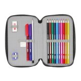 Dobbelt penalhus F.C. Barcelona Black Sort 12.5 x 19.5 x 4 cm 29 Dele #5