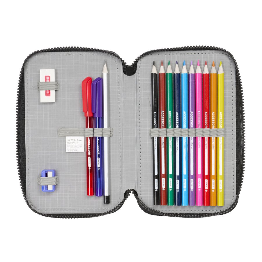 Dobbelt penalhus F.C. Barcelona Black Sort 12.5 x 19.5 x 4 cm 29 Dele #5