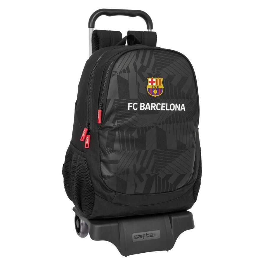 Skolerygsk med Hjul F.C. Barcelona Black Sort 32 x 44 x 16 cm #1