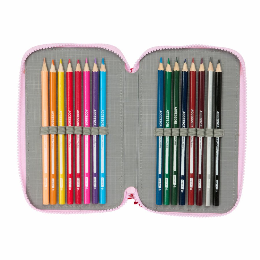 Tredobbelt Penalhus Minnie Mouse Naive Pink 12,5 x 19,5 x 5,5 cm 37 Dele #4