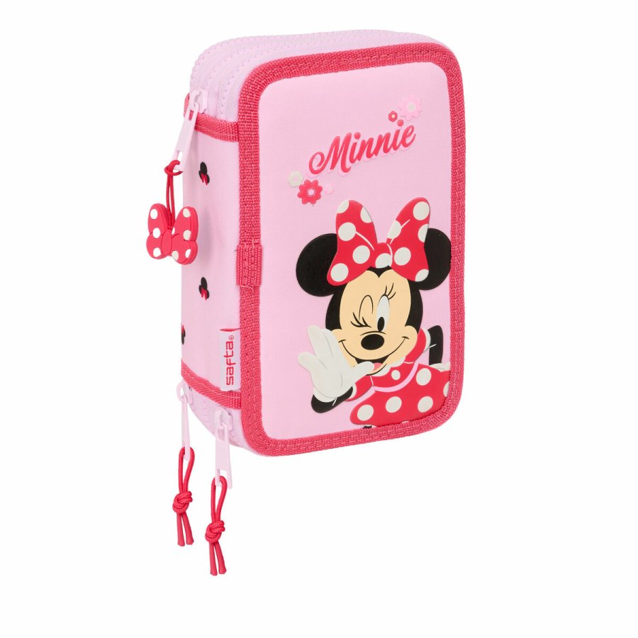 Tredobbelt Penalhus Minnie Mouse Naive Pink 12,5 x 19,5 x 5,5 cm 37 Dele #1