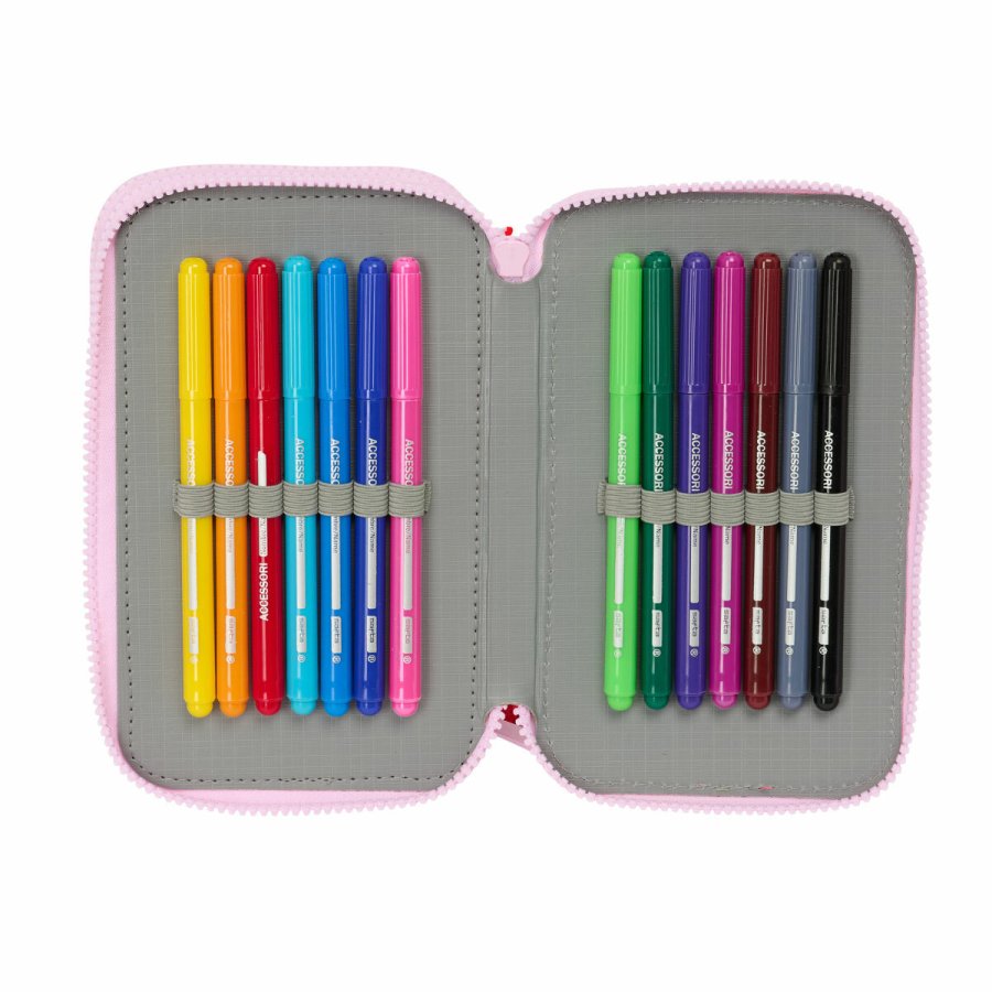 Tredobbelt Penalhus Minnie Mouse Naive Pink 12,5 x 19,5 x 5,5 cm 37 Dele #5