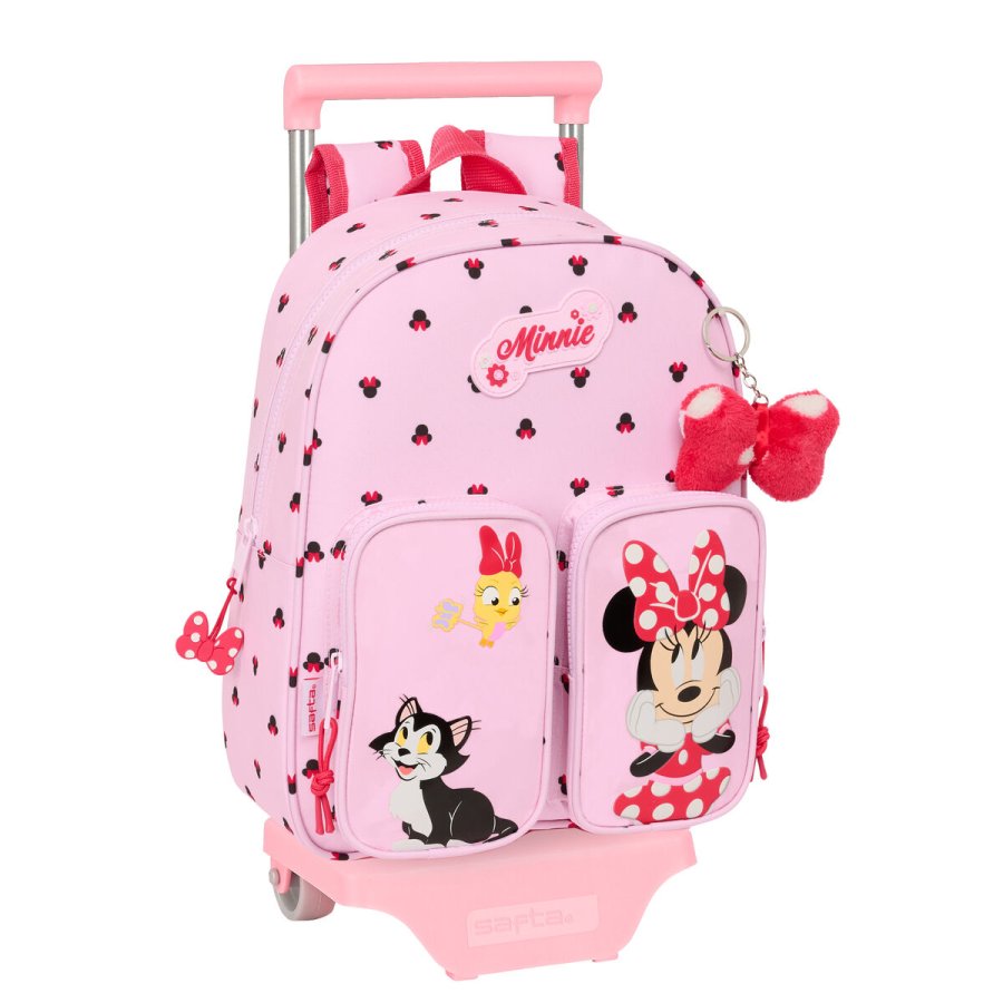 Skolerygsk med Hjul Minnie Mouse Naive Pink 28 x 34 x 10 cm #1