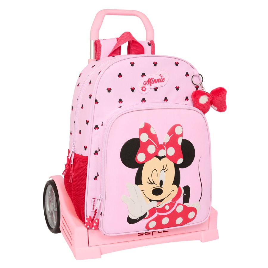 Skolerygsk med Hjul Minnie Mouse Naive Pink 33 x 42 x 14 cm #1