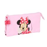 Tredobbelt bretaske Minnie Mouse Naive Pink 22 x 12 x 3 cm #1
