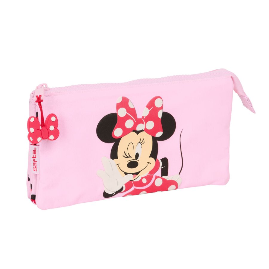 Tredobbelt bretaske Minnie Mouse Naive Pink 22 x 12 x 3 cm #1