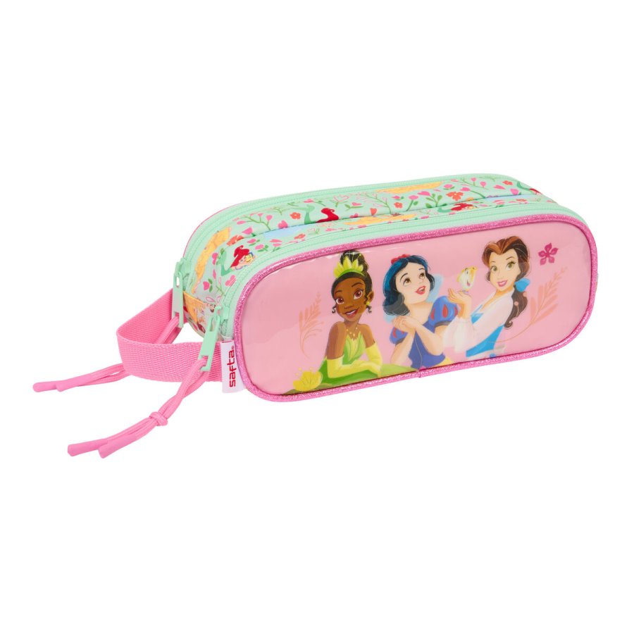 Dobbelt carry-all Disney Princess Bloom Grn Pink 21 x 8 x 6 cm #1
